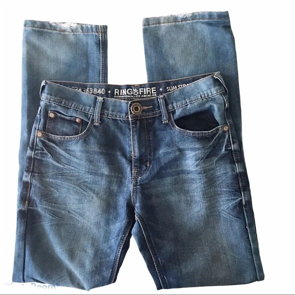 Ring of Fire Slim Straight Blue Jeans 31 x 32